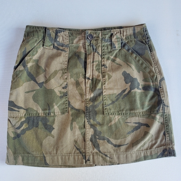 Lucky Brand Camo Mid Rise Utility Skirt Size 2/26 - Picture 1 of 4